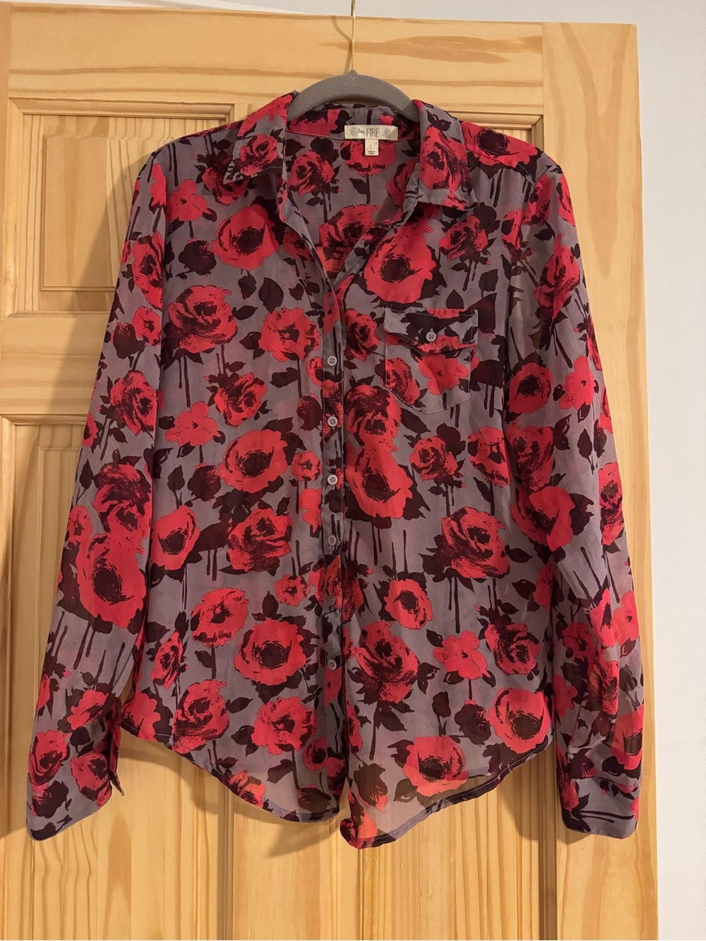 Floral Button-Front Women's Top